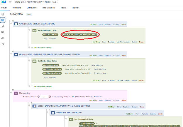 Paste backend URL screenshot